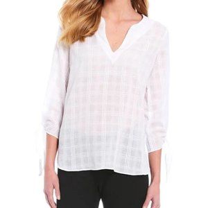 Michael Kors Tie-Sleeve Sheer Top